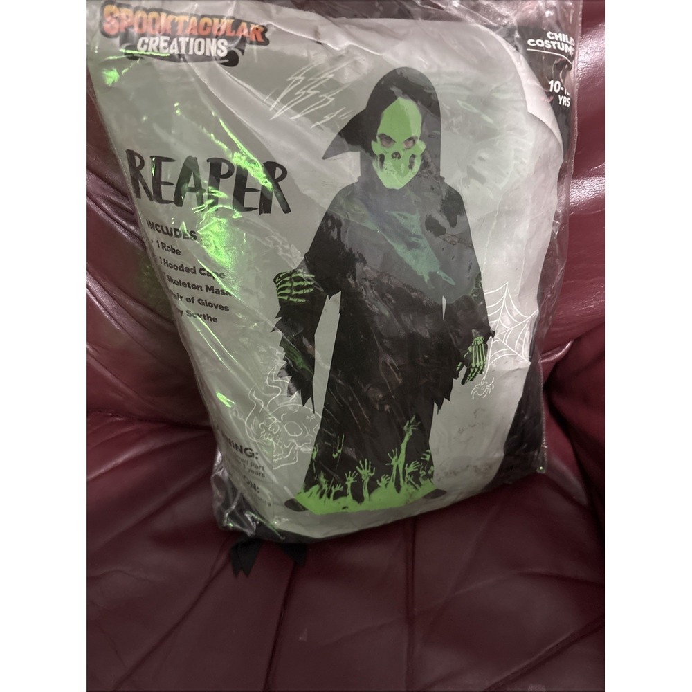 Spooktacular Creation‎ Glow in Dark Grim Reaper Costume Halloween Boy sz Large